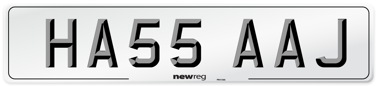 HA55 AAJ Number Plate from New Reg